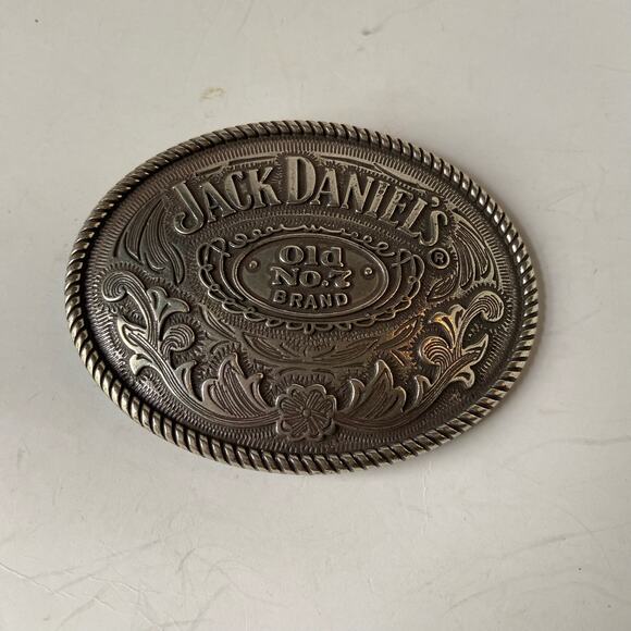 Jack Daniels Whiskey Belt Buckle Cowboy Western Scroll Old No 7 Vtg 2005 - Picture 1 of 5